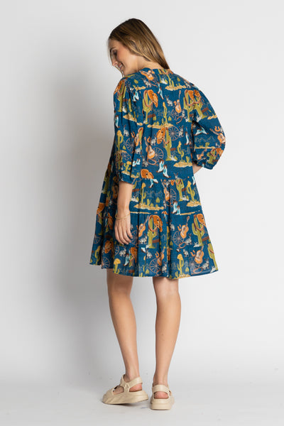 Hang Your Hat Prairie Pintuck Dress - Navy