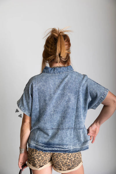 Mane Attraction Boxy Denim Top
