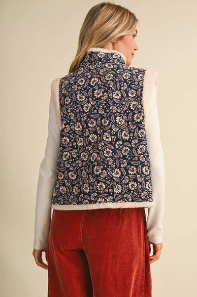 Sherpa Paisley Print Vest