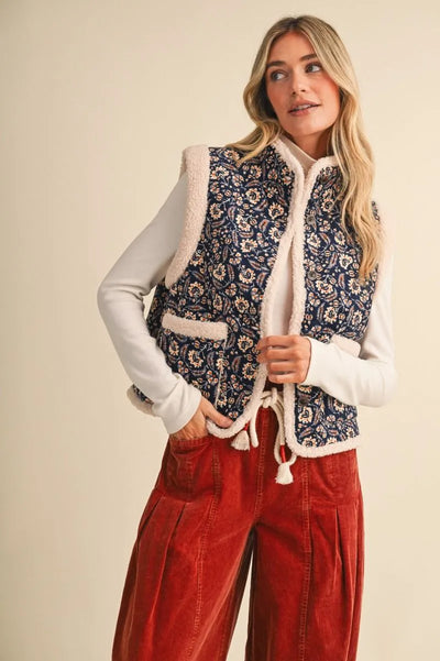 Sherpa Paisley Print Vest