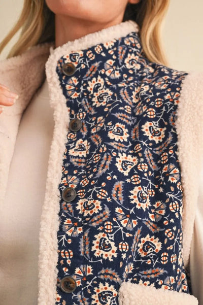 Sherpa Paisley Print Vest