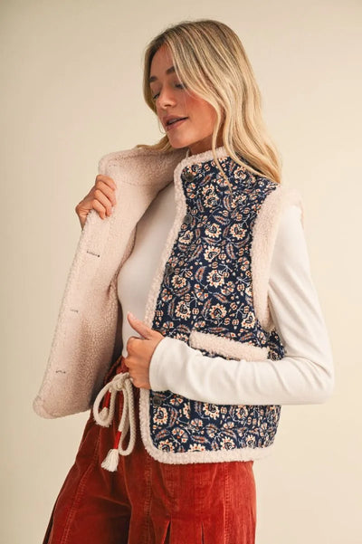 Sherpa Paisley Print Vest