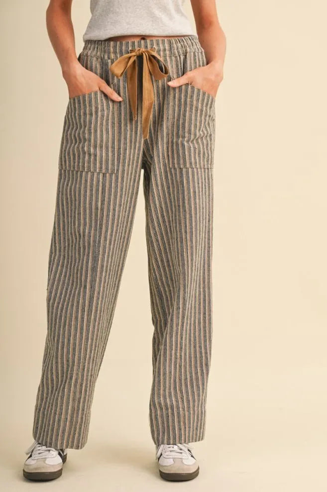 Charcoal Striped Pants