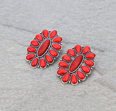Megan Roped Oval Cluster Stud Earrings
