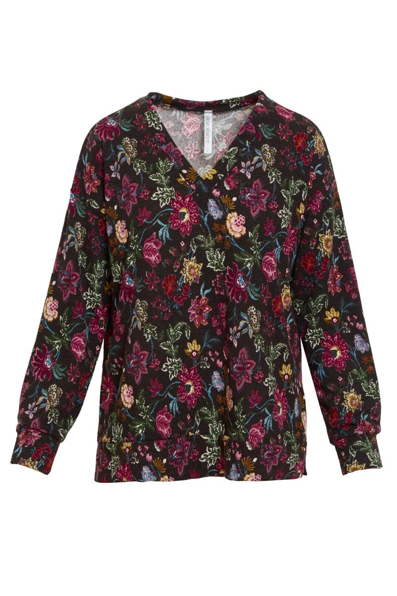 Black Multi Print Blouse