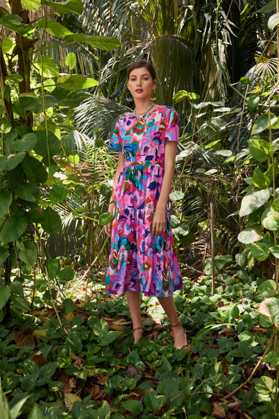 Johnny Was Ambre Ruffle Sleeve Dress