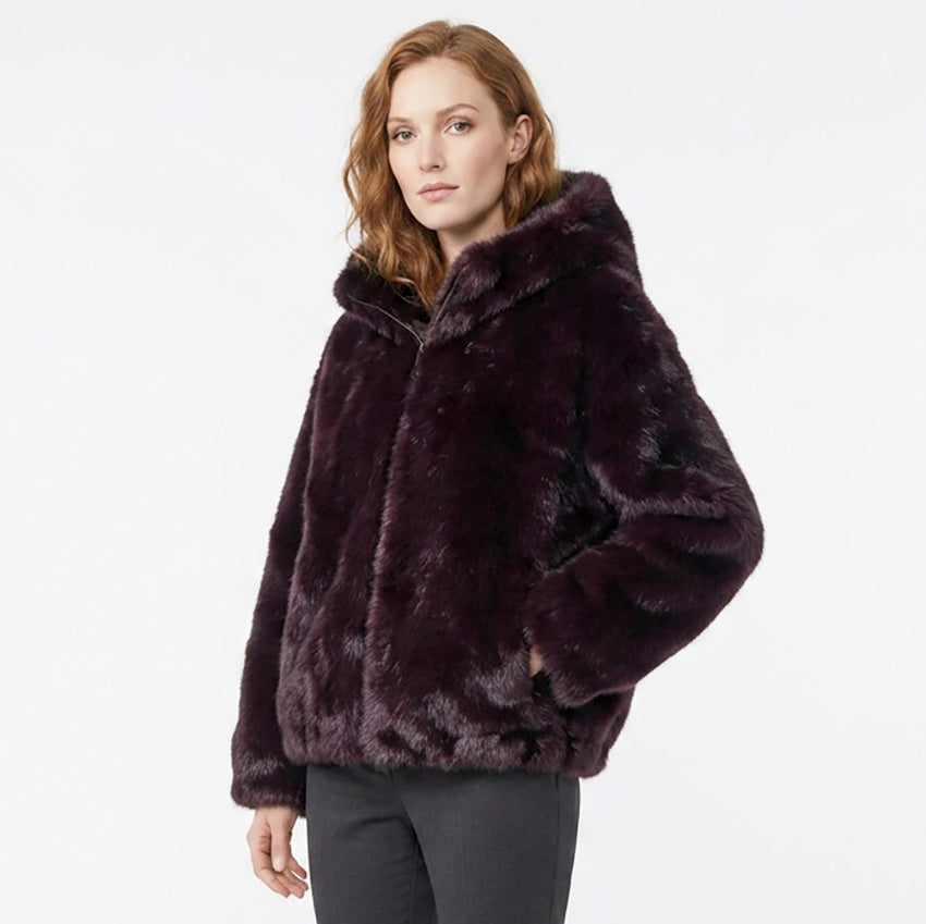 Bordeaux Fur Short Coat