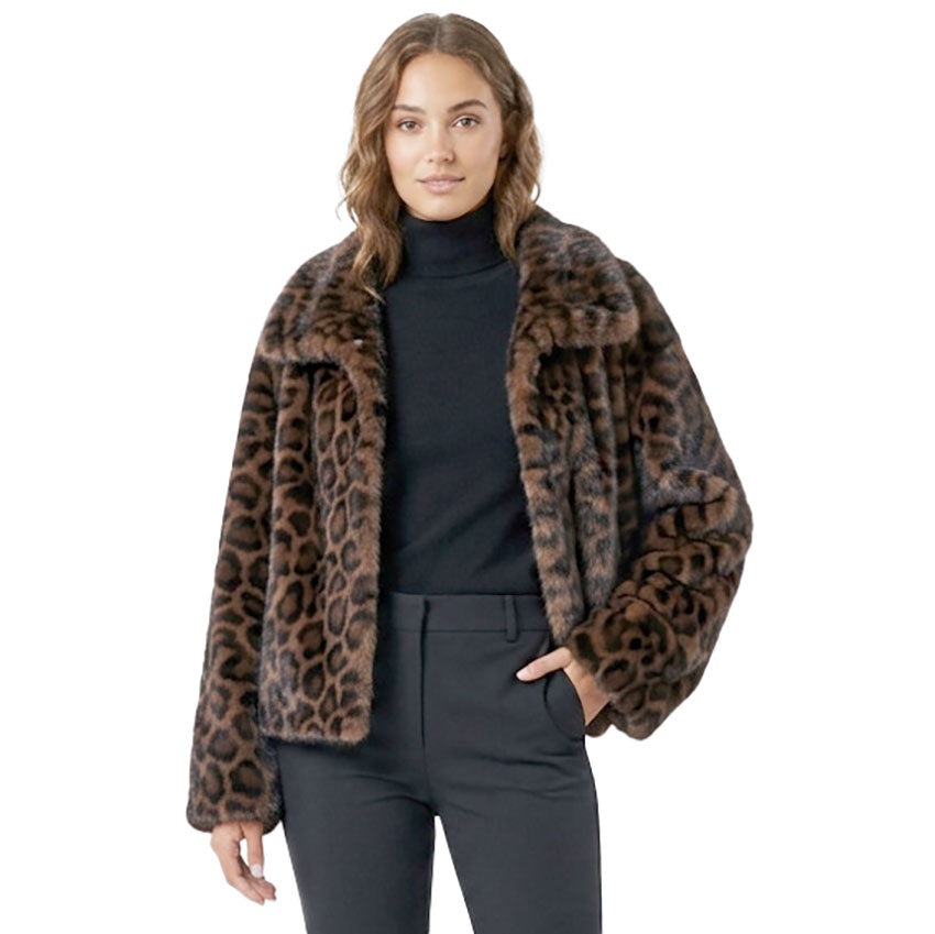 Leopard or Coffee Fur Short Coat