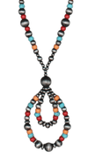 0022BOS Fashion Necklaces Lucy Teardrop Fashion Necklace 23.5" - Multi