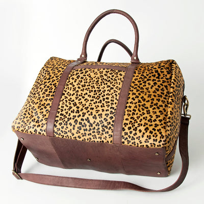 Leopard Leather Duffle Bag