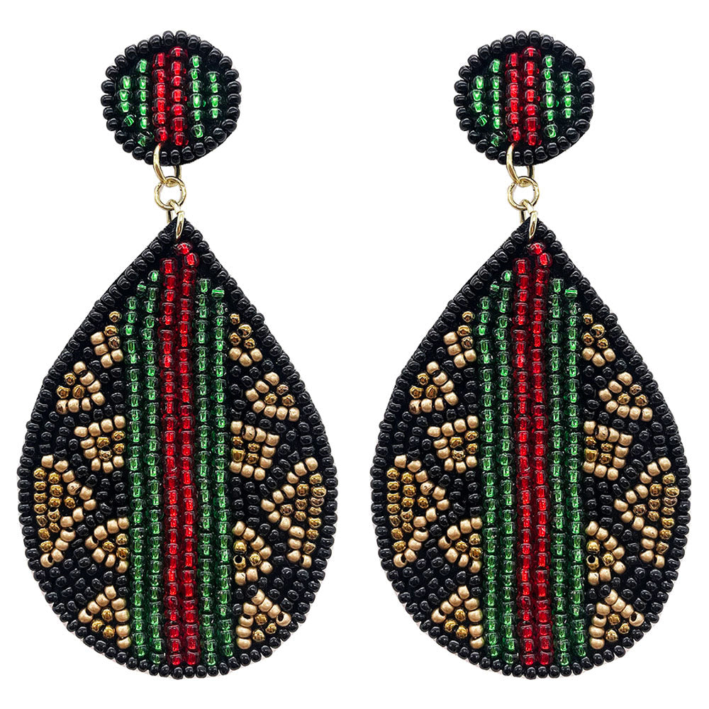 Holiday Leopard Striped Earrings