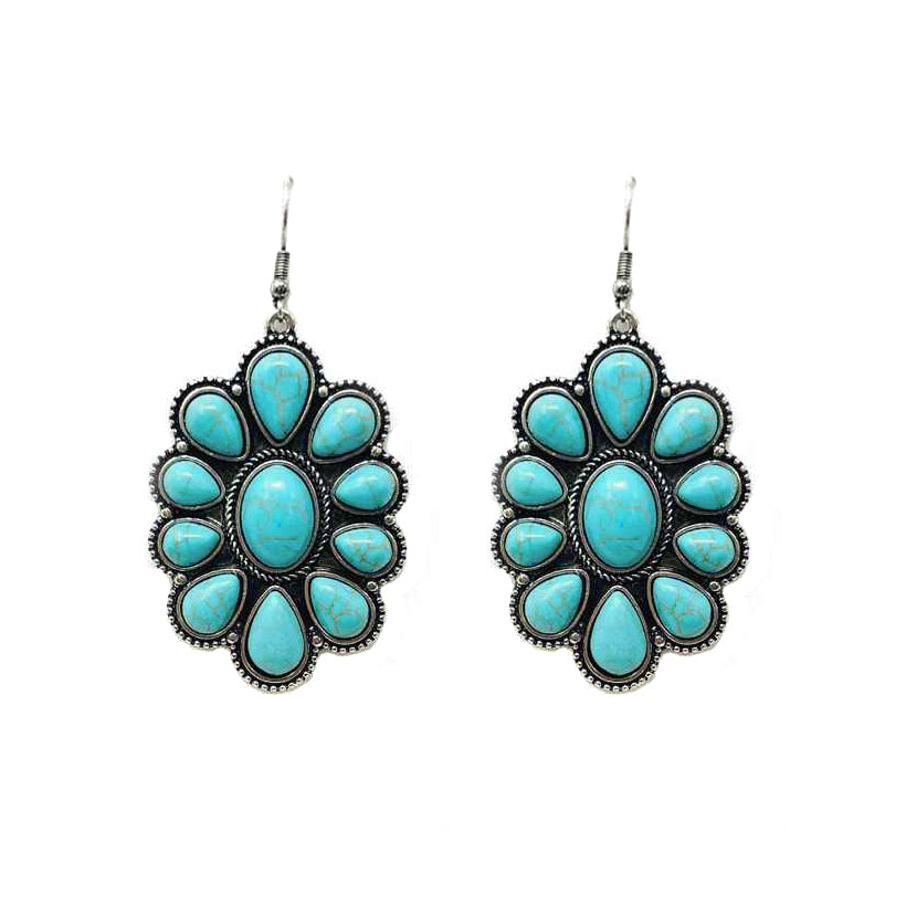 Fashion Turquoise Cluster Earrings