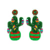 Festive Holiday Cactus Earrings