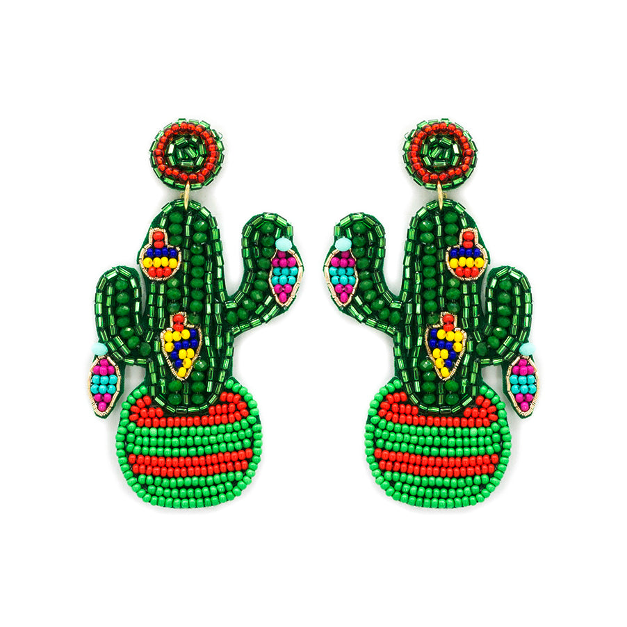 Festive Holiday Cactus Earrings