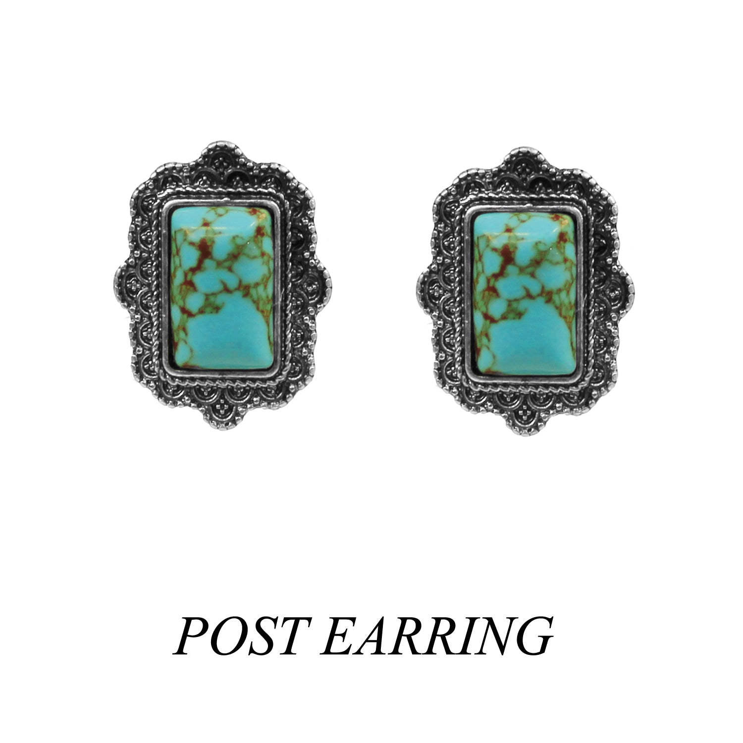 Fashion Frame Turquoise Post Earrings