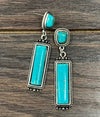 Burst of Luck Stone Post Rectangle Drop Earrings - Turquoise