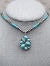 Easterly Fashion Navajo & Turquoise Bead Choker With Pendant