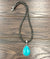 Burst of Blue Fashion 8mm Navajo Pearls with Teardrop Pendant - Turquoise