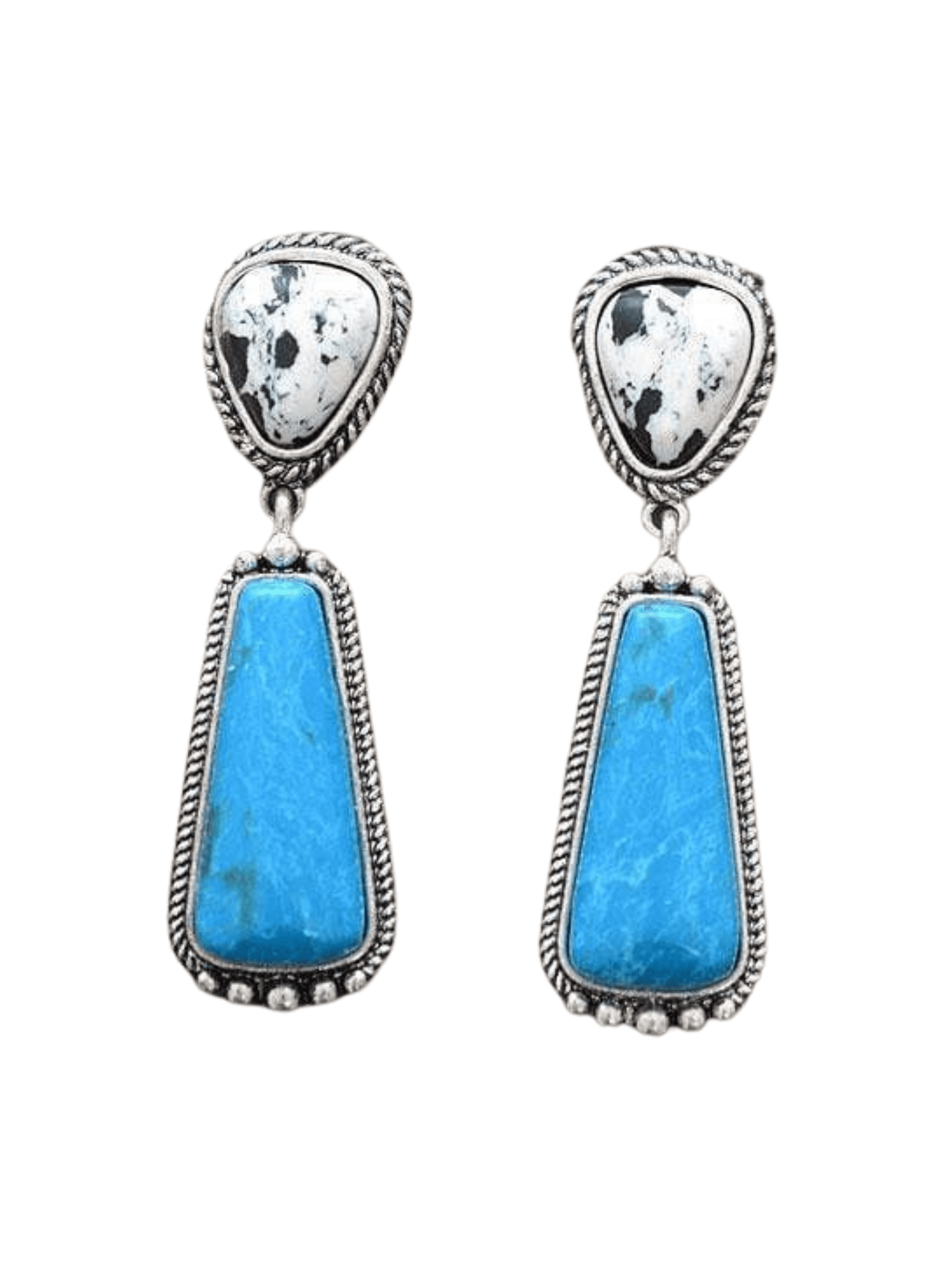 Fashion White Buffalo & Turquoise Earrings