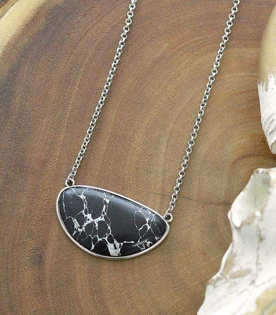 1377YKTrade Fashion Necklaces Dearest Love Stone Pendant Necklace - Black