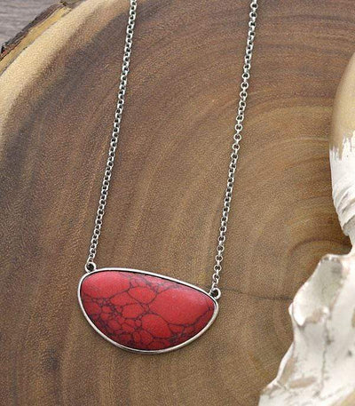 1377YKTrade Fashion Necklaces Dearest Love Stone Pendant Necklace - Red
