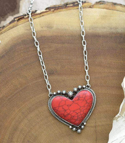 1377YKTrade Fashion Necklaces Heart of Texas Pendant Necklace - Red