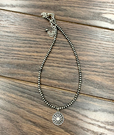 Sundance 4mm Fashion Navajo Necklace With Stone Concho Pendant