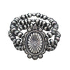 Nolan 3 Strand Fashion Navajo Pearl & Saucer Stretch Bracelet