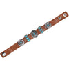 Neches Leather Concho Bracelet and Earrings - Turquoise