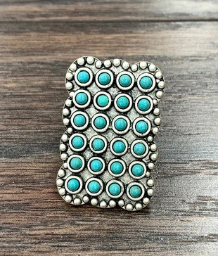 Happy Dots Adjustable Ring - Turquoise