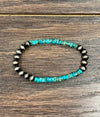 Karnes Navajo & Turquoise Bead Stretch Bracelet