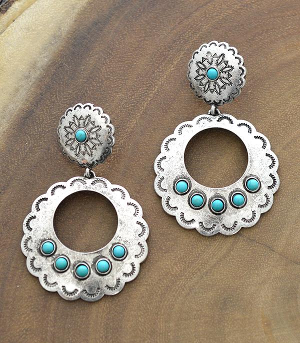 Montana Turquoise Fashion Concho Earrings