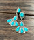 Velma Stone Post Fan Drop Fashion Earrings - Turquoise