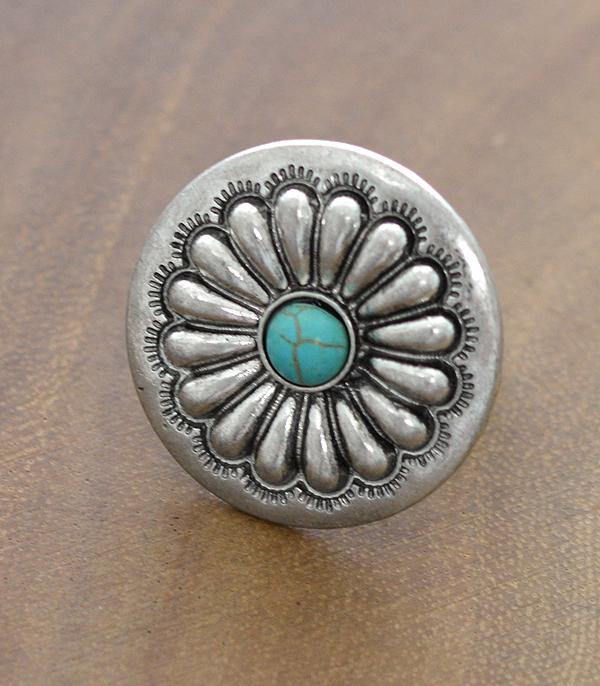 Willa Turquoise Concho Stretch Fashion Ring