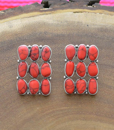 Pebbles Stacked Stone Post Earrings