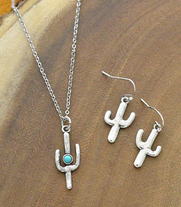 Fashion Silver Cactus Chain Necklace