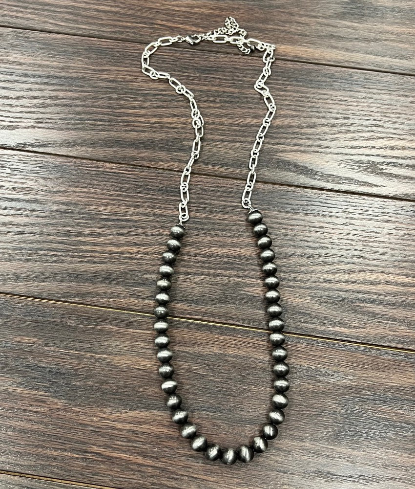 Blaine Fashion Link Chain & 12mm Navajo Necklace - 38"