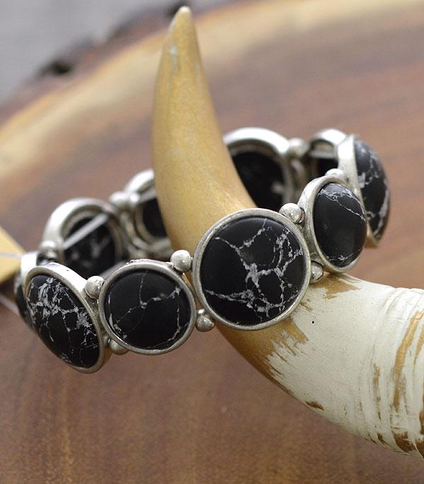 Bailey Fashion Silver Round Stone Stretch Bracelet