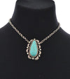 Stafford Fashion Chain With Teardrop Pendant -Turquoise