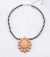 Goliad Fashion Navajo Necklace with Stone Cluster Pendant - Yellow