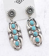 Zoe Concho Post Stamped Drop Earrings - Turquoise