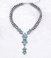 Lonnie Fashion Double Strand Navajo Y Necklace - Turquoise