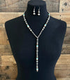 Stanford Navajo Lariat Necklace - Turquoise, White & Brown