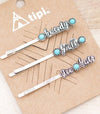 Country Talk Fashion Silver & Turquoise Hair Pin Set
