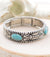 Menthol Fashion Stamped Silver & Turquoise Stretch Bracelet