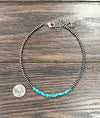 Ellensburg 4mm Fashion Navajo Necklace With Tumbled Turquoise Center Stones