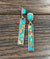 Fashion Stone Post Turquoise Mix Bar Drop Earrings - 2.4"