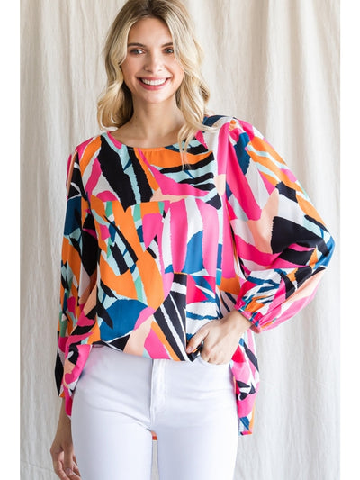 Carly Abstract Long Sleeve Top