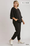 Black Oversized Ribbed Top
