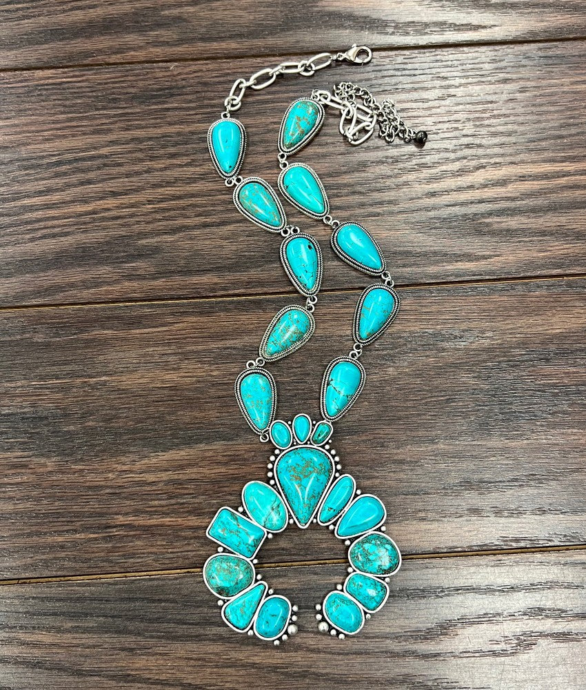 Bonney Fashion Multi Shape Naja Necklace - Turquoise